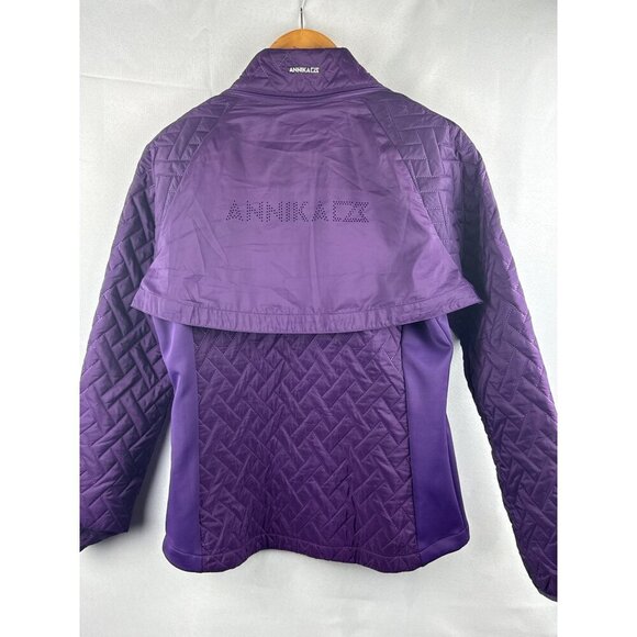 Annika Cutter & Buck Womens Convertible Jacket/Vest M Purple Quilted WeatherTec - Picture 3 of 6